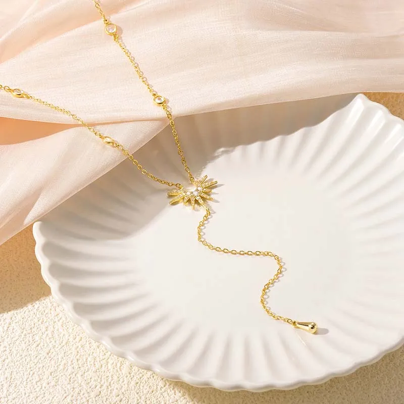 Sun Luxury Cubic Zirconia Pendant Necklace