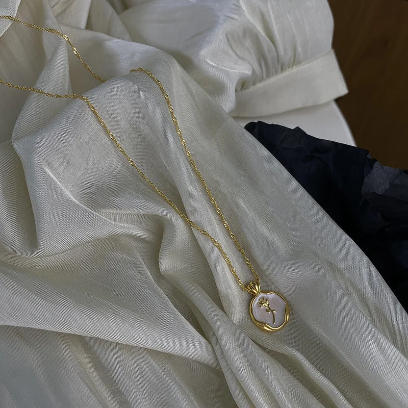 Vintage Rose Pendant Necklace