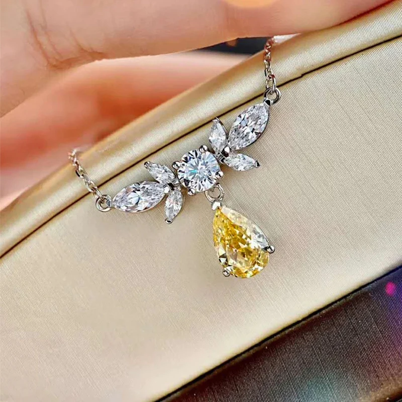 Luxury Yellow & White Cubic Zirconia Women’s Necklace