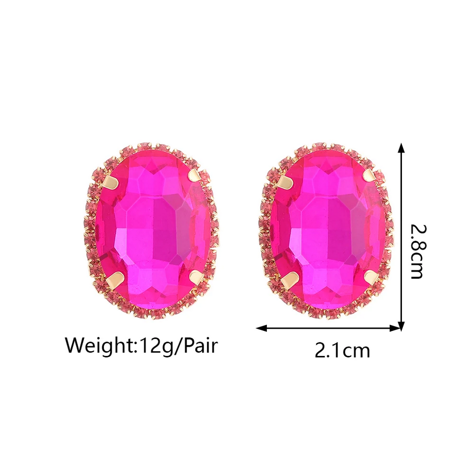 Glamorous Crystal Stud Earrings for Women