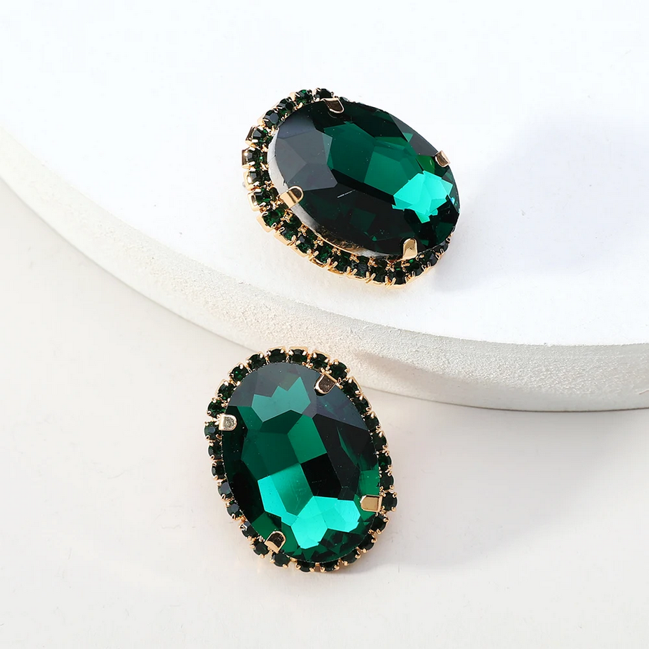 Glamorous Crystal Stud Earrings for Women