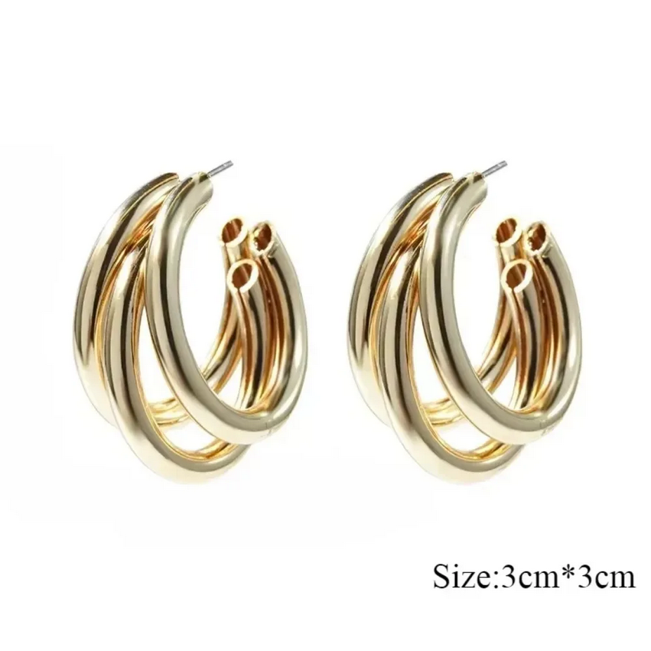 Silver and Gold Chunky Hoop Earrings