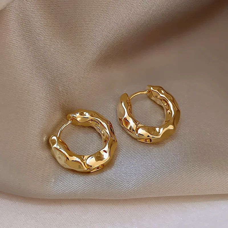 Trendy 925 Sterling Minimalist Hoop Stud Earrings