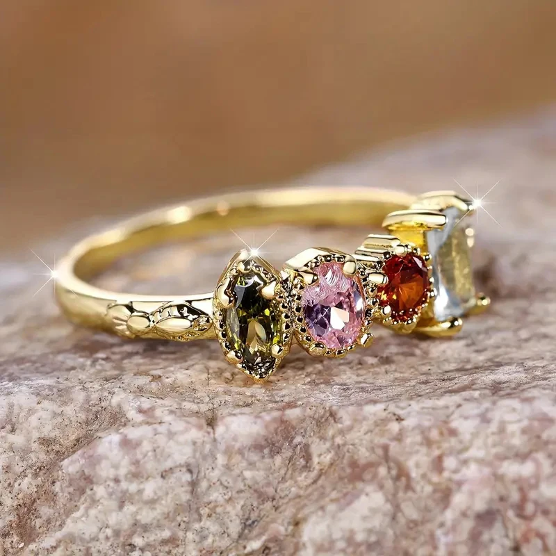 Elegant Fashion Multi Colored Cubic Zirconia Rings