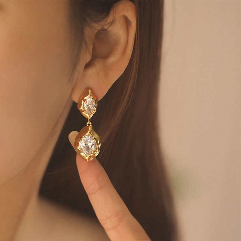 Luxury Trendy Statement Gold Geometric Earrings