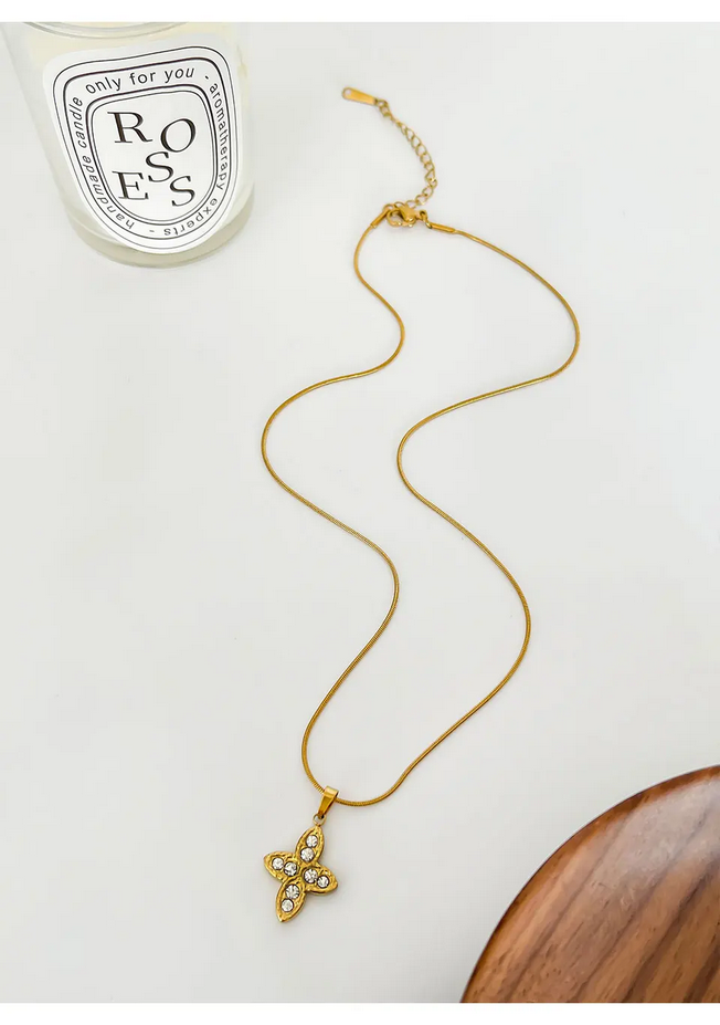 Gold Plated Cross Heart Pendant Necklace Diamond Accent Jewelry