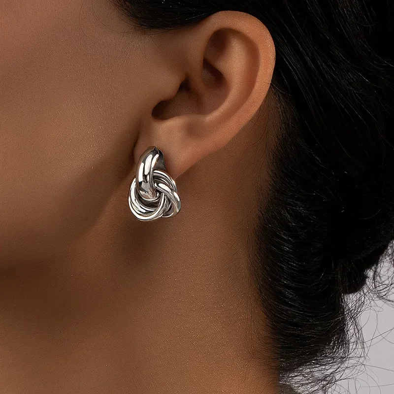 Gold & Silver Knot Hoop Earrings