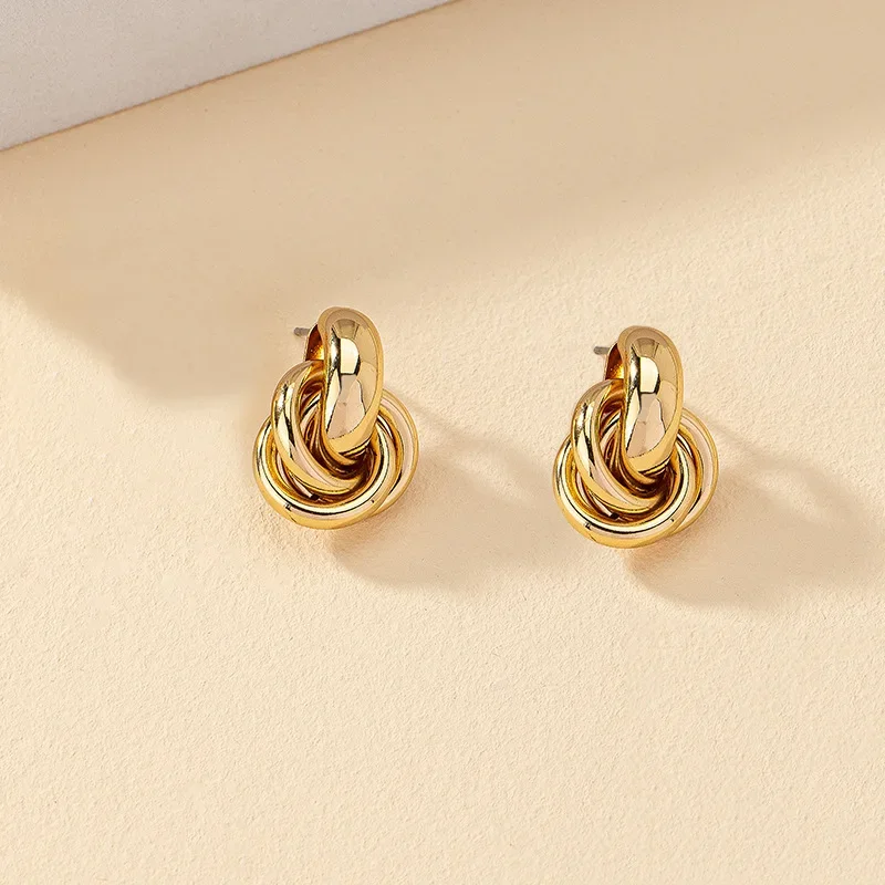 Gold & Silver Knot Hoop Earrings