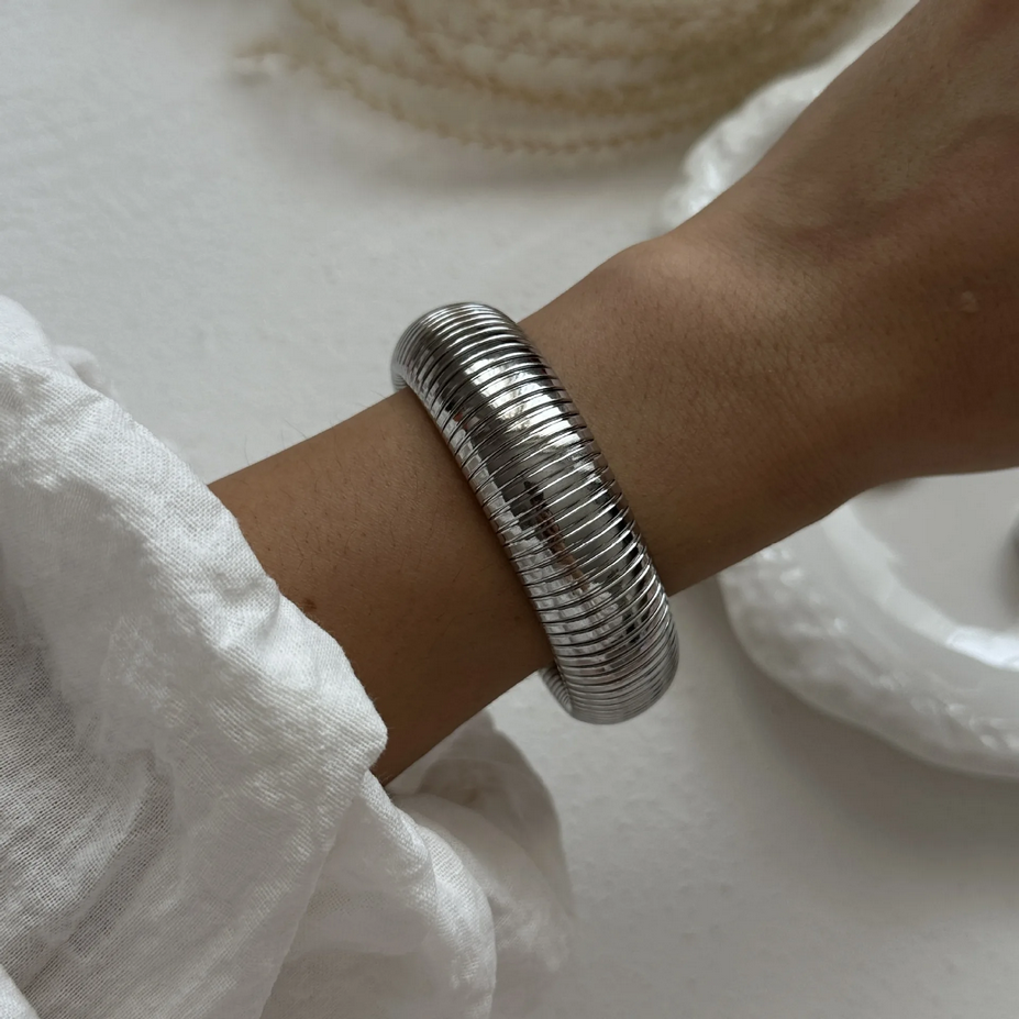 Vintage Silver Wide Cuff Bracelet Set