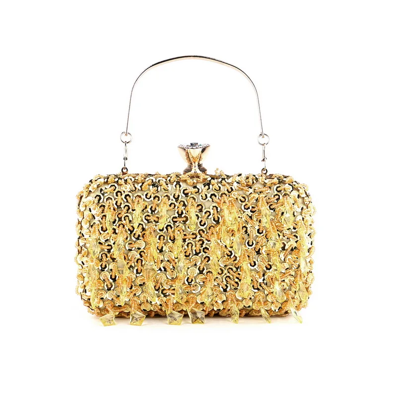 Elegant Beaded Diamond Clutch Purse Women’s Evening Handbag