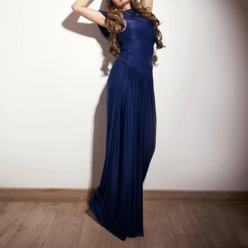 Women’s Casual Elegant Goddess Chic Pleated Long Dress