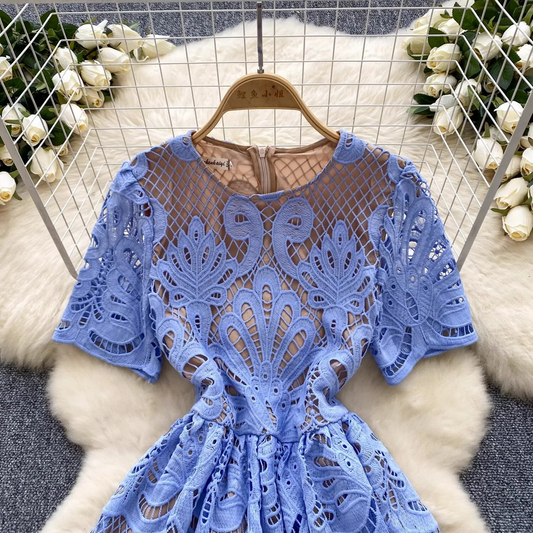 Summer Embroidery Lace Party Dress
