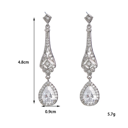 Elegant Silver Teardrop Dangle Earrings