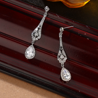 Elegant Silver Teardrop Dangle Earrings