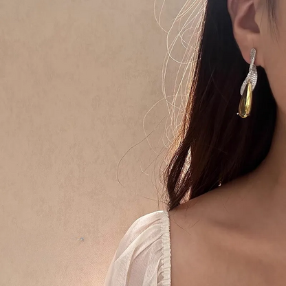 Luxury Zircon Leaf Drop Earrings