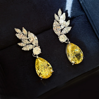 Elegant Yellow Zircon Earrings