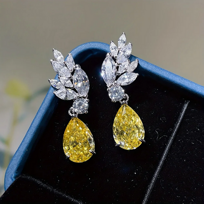 Elegant Yellow Zircon Earrings