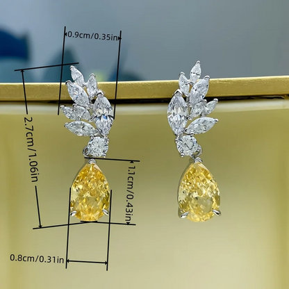 Elegant Yellow Zircon Earrings