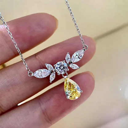 Luxury Yellow & White Cubic Zirconia Women’s Necklace