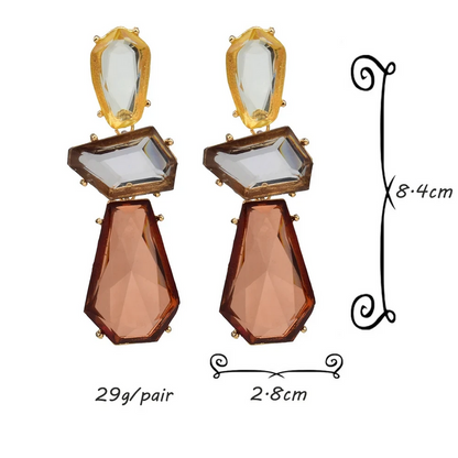 Bohemian Geometric Acrylic Drop Earrings for Women