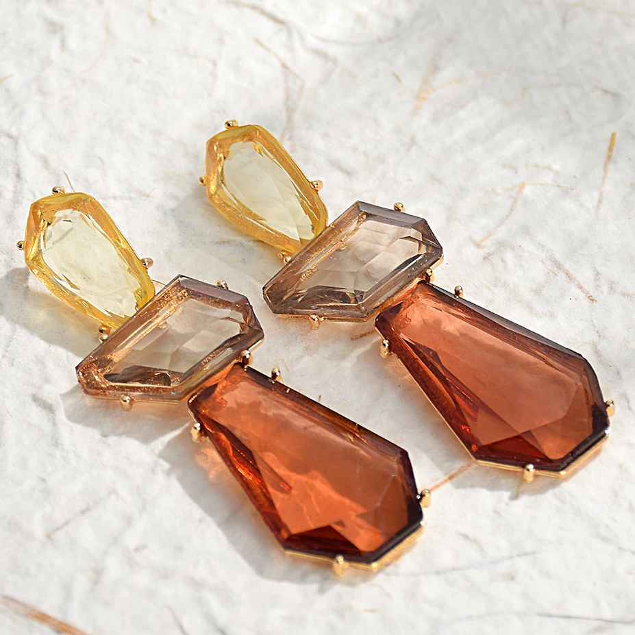 Bohemian Geometric Acrylic Drop Earrings for Women