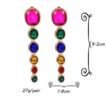 Colorful Crystal Beaded Drop Earrings