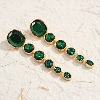 Colorful Crystal Beaded Drop Earrings