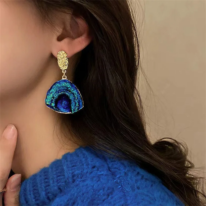 Blue Irregular Statement Earrings for Women