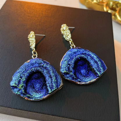 Blue Irregular Statement Earrings for Women
