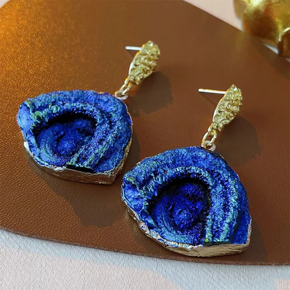 Blue Irregular Statement Earrings for Women