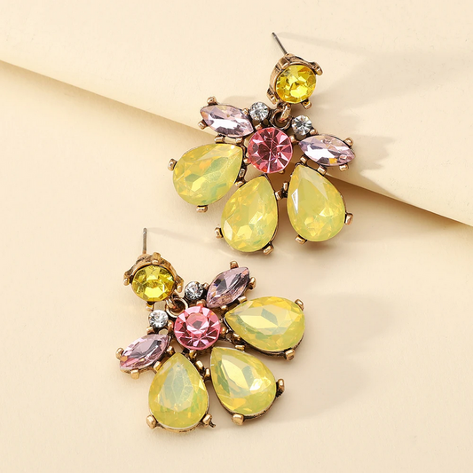 Crystal Geometric Dangle Earrings for Women