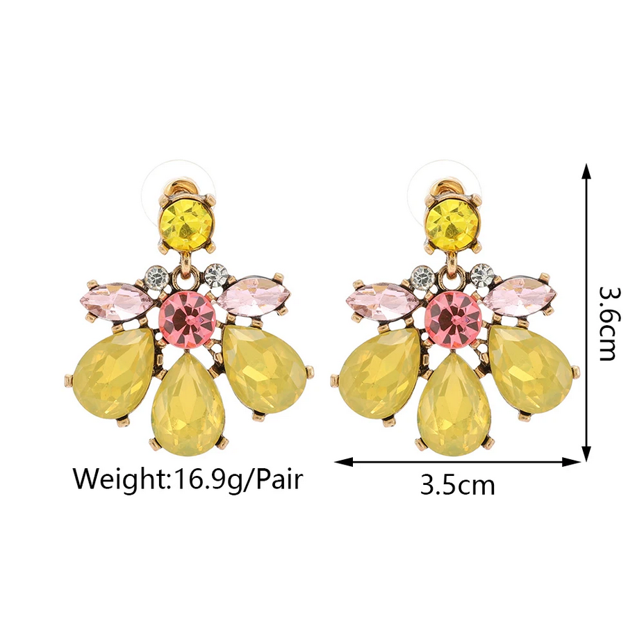 Crystal Geometric Dangle Earrings for Women