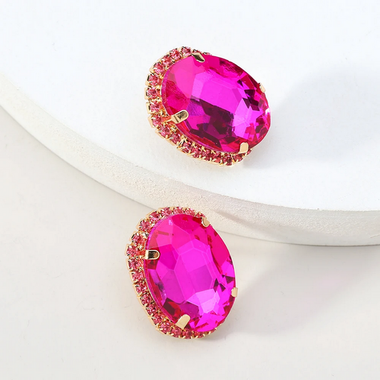 Glamorous Crystal Stud Earrings for Women