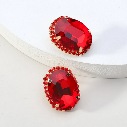 Glamorous Crystal Stud Earrings for Women