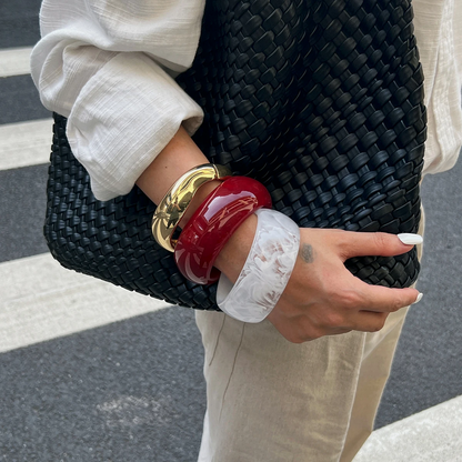 Boho Resin Bangle Set – 3 Pieces