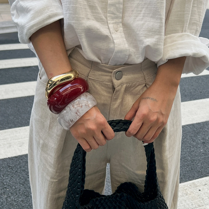 Boho Resin Bangle Set – 3 Pieces