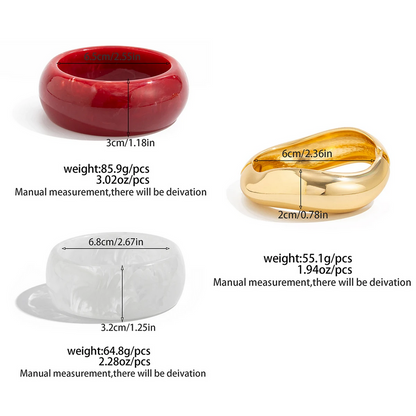 Boho Resin Bangle Set – 3 Pieces