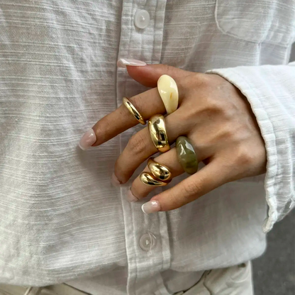 5Pcs Vintage Boho Resin Acrylic Rings Set