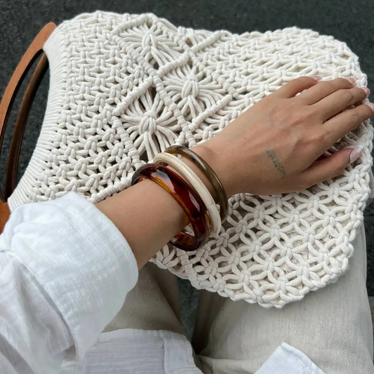 Stylish 3Pcs Boho Resin Bracelets Set