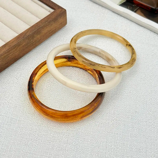 Stylish 3Pcs Boho Resin Bracelets Set