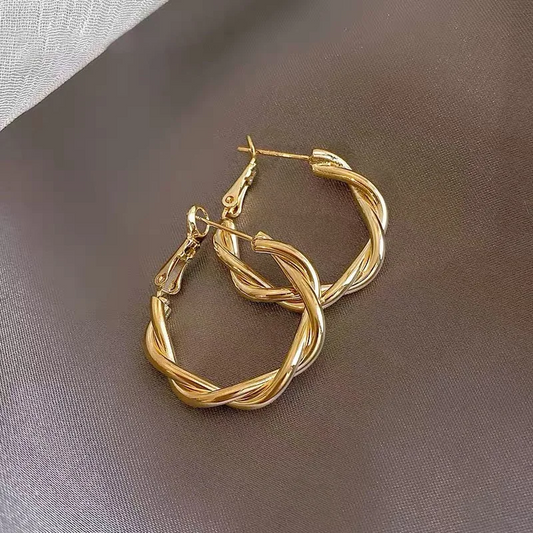 Elegant 925 Sterling Silver Woven Twist Earrings