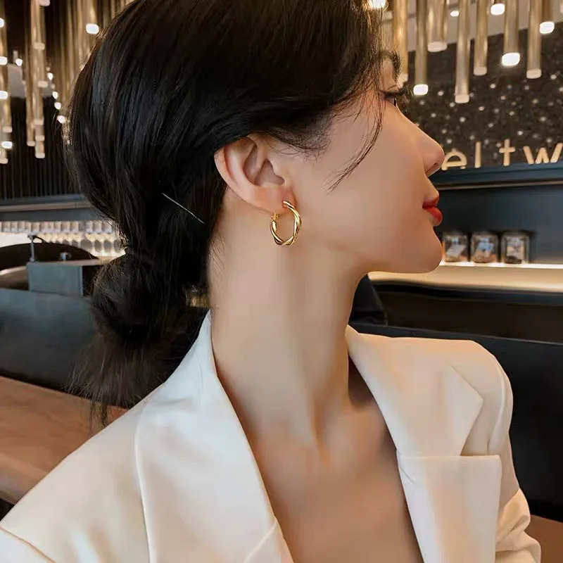 Elegant 925 Sterling Silver Woven Twist Earrings