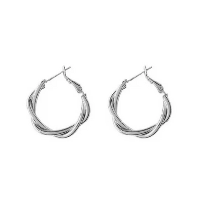 Elegant 925 Sterling Silver Woven Twist Earrings