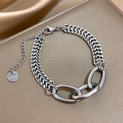 Chunky Stainless Steel Bold Link Chain Bracelet