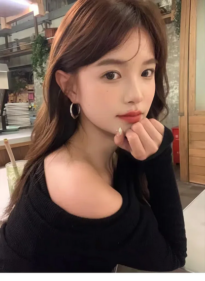 Modern Minimalist 925 Sterling Silver Irregular Geometric Stud Earrings