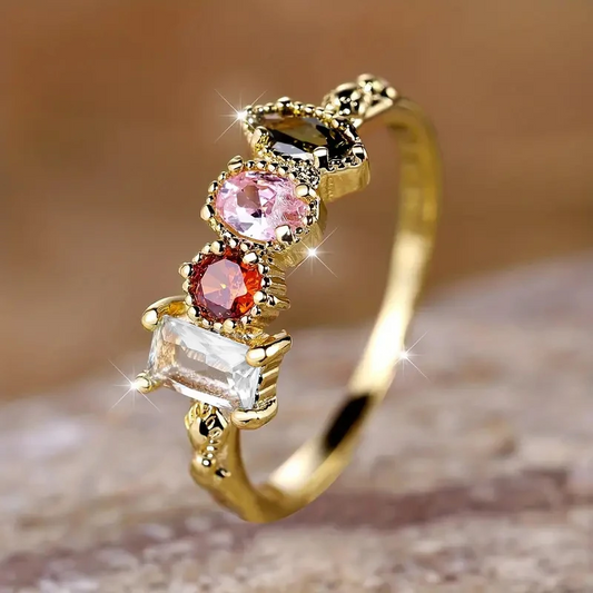 Elegant Fashion Multi Colored Cubic Zirconia Rings