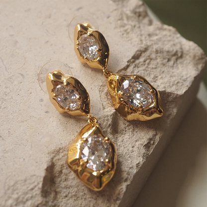 Luxury Trendy Statement Gold Geometric Earrings