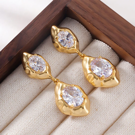 Luxury Trendy Statement Gold Geometric Earrings