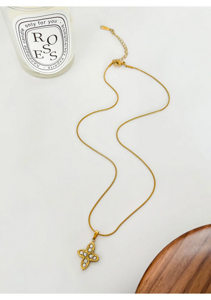 Gold Plated Cross Heart Pendant Necklace  Diamond Accent Jewelry