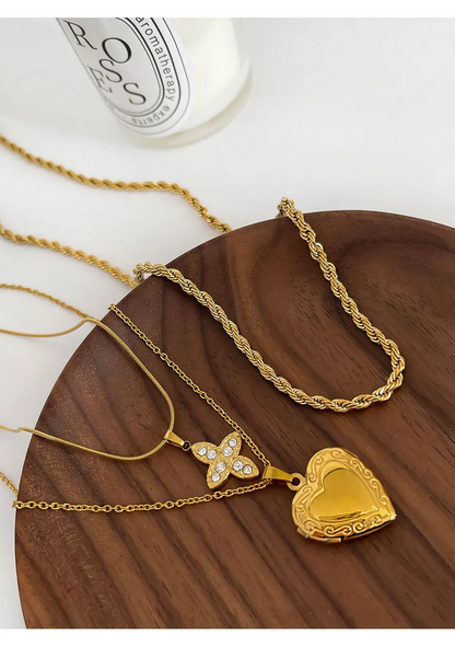 Gold Plated Cross Heart Pendant Necklace  Diamond Accent Jewelry